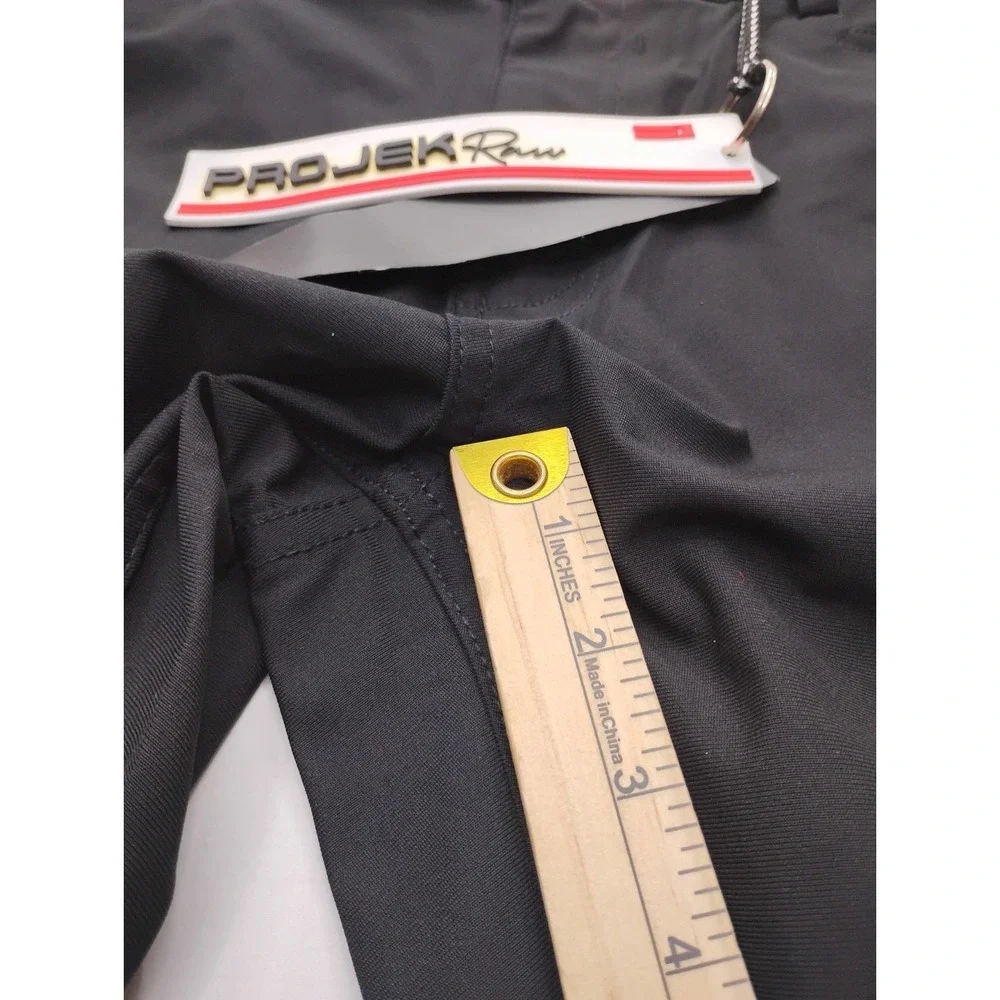 Projek Raw Pants Men's 36x32 Classic Fit Straight Leg‎ Elastic Waist Chino Black